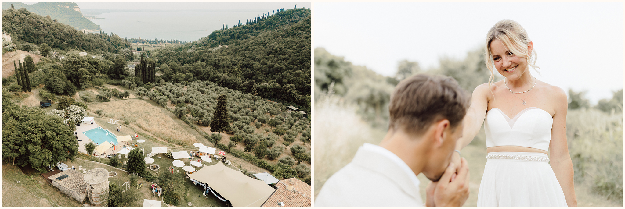 couple shooting wedding Lake Garda